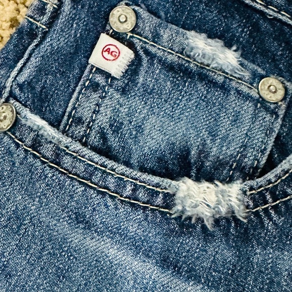 π AG ADRIANO GOLDSSCMIED Phoebe Jeans | Sz 26R | π High Rise β’ Frayed Step Hem - Picture 3 of 7